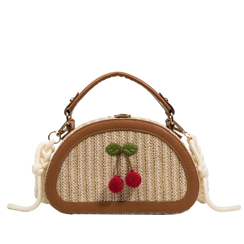 Wholesale Straw bag small cherry shoulder bag crossbody bag